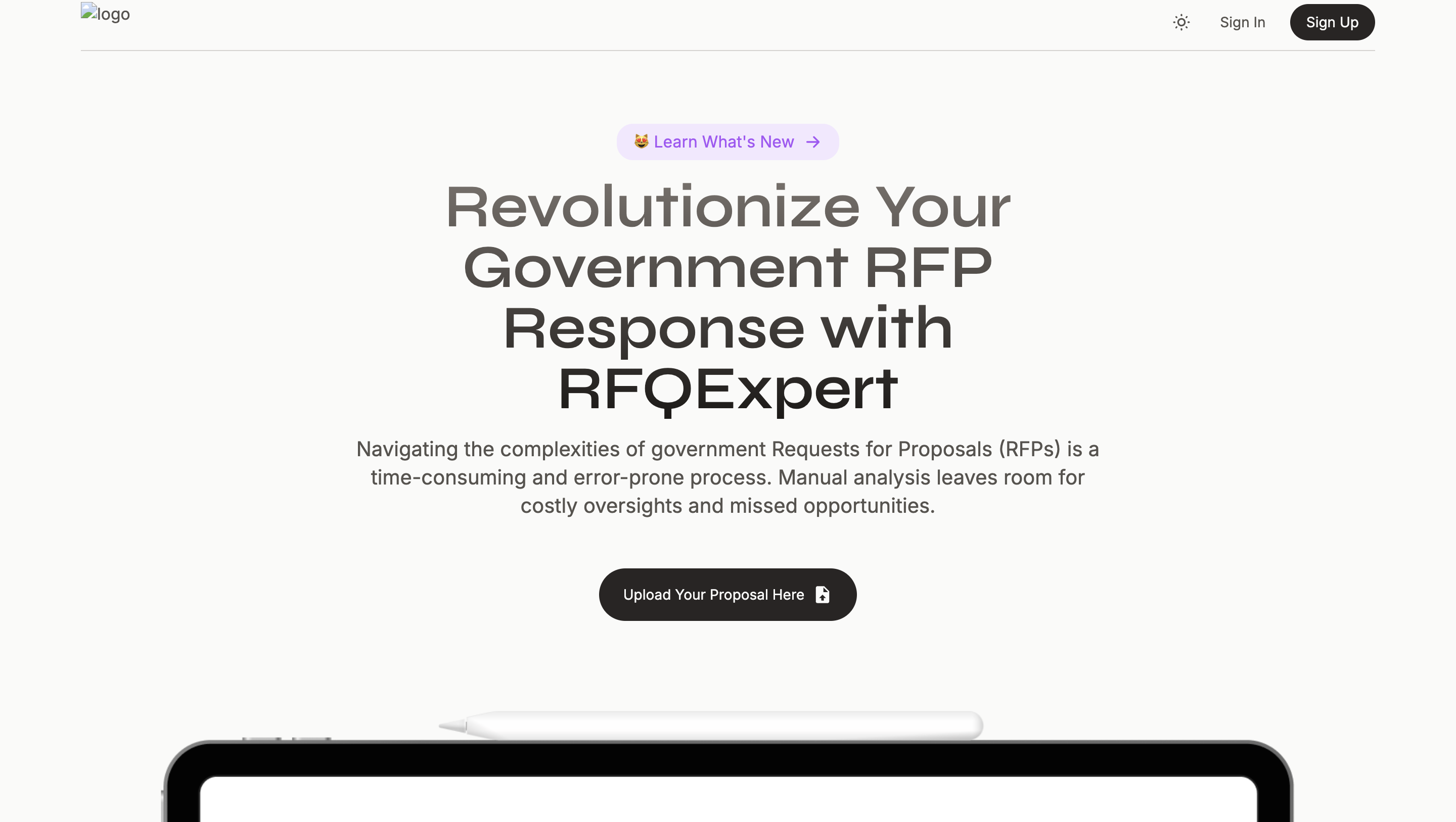 RFQ Landing Page