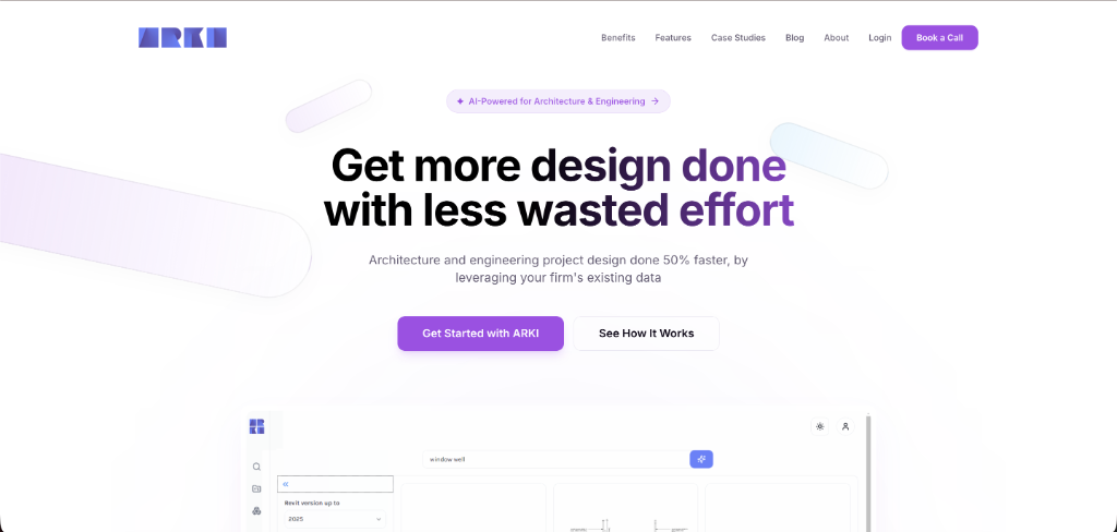 Arki Landing Page